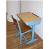 Vintage Retro Blue Metal School Desk with Chair#1396564