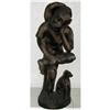 WOOD FOLK ART SCULPTURE OF A MAN IN THOUGHT #1396583