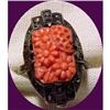 Carved Coral & Marcasite Sterling Silver Ring  #1397015