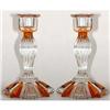 Image 1 : Bohemian Crystal Art Glass Candlesticks (2) #1414380