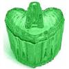 Image 1 : S Reich Art Deco Glass Green Vanity Jar 1 #1414408