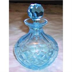 Aqua Blue Faceted Elegant Perfume Bottle #1414639