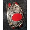 Afghan sterling silver bracelet with red #1414785