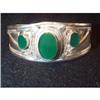 Afghani sterling silver bracelet with green #1414786