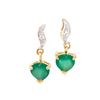 Image 1 : Plated 18KT Yellow Gold 1.10ctw Green Agate and Diamond Earrings