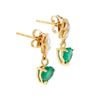 Image 2 : Plated 18KT Yellow Gold 1.10ctw Green Agate and Diamond Earrings