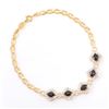 Plated 18KT Yellow Gold 3.05ctw Black Sapphire and Diamond Bracelet