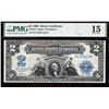 Image 1 : 1899 $2 Mini Porthole Silver Certificate PMG 15