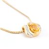 Image 2 : Plated 18KT Yellow Gold 4.05ct Citrine and Diamond Pendant with Chain