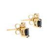 Image 2 : Plated 18KT Yellow Gold 1.10ctw Black Sapphire and Diamond Earrings