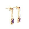 Image 2 : Plated 18KT Yellow Gold 1.79ctw Amethyst and Diamond Earrings