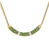 Image 1 : Plated 18KT Yellow Gold 2.01ctw Emerald and Diamond Pendant with Chain