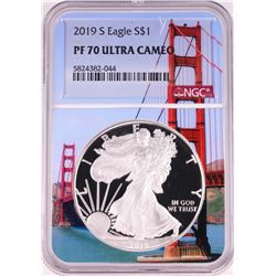 2019-S $1 Proof American Silver Eagle Coin NGC PF70 Ultra Cameo Bridge Core