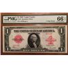 Image 1 : 1923 $1 Radar Legal Tender Note PMG 66EPQ