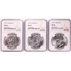 Image 1 : Lot of (3) 1971-S Eisenhower Silver Dollar Coins NGC MS65