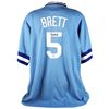 Image 1 : Kansas City Royals George Brett Signed Blue Majestic Cooperstown Collection Jersey BAS