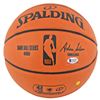 Image 2 : Los Angeles Lakers Magic Johnson Signed Spalding Basketball w/ Purple Signature BAS Witness