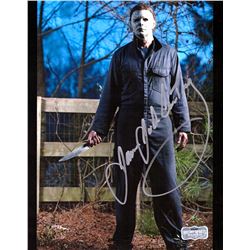 James Jude Courtney ”Michael Myers” Signed Halloween 8×10 Photo – Fence with Knife (Radtke COA)