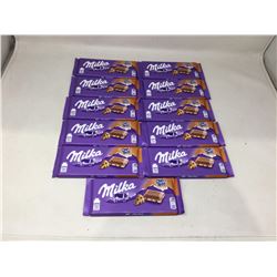 Lot of 11 x 100 G Milka Chocolate Bars