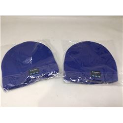 lot of 2x blue Bluetooth beanies