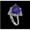 Image 4 : 2.85 ctw Tanzanite and Diamond Ring - 14KT White Gold