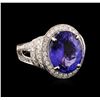 Image 1 : 18KT White Gold 7.20 ctw Tanzanite and Diamond Ring