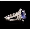 Image 3 : 18KT White Gold 7.20 ctw Tanzanite and Diamond Ring