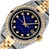 Image 3 : Rolex Mens 2 Tone Lugs Blue Vignette Diamond String & Sapphire Datejust Wristwat