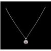 Image 2 : 1.27 ctw Diamond Pendant With Chain - 14KT White Gold