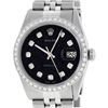 Image 1 : Rolex Mens Stainless Steel Black Diamond 36MM Oyster Perpetaul Datejust