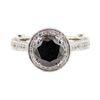Image 1 : 2.40 ctw Black Diamond and Diamond Ring - 14KT White Gold