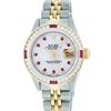 Image 3 : Rolex Ladies 2 Tone MOP Ruby & Diamond Datejust Wristwatch