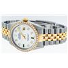 Image 4 : Rolex Mens 2 Tone Mother Of Pearl Diamond Oyster Perpetual Datejust 36MM