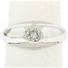 Image 2 : Men's 14kt White Gold 0.25 ctw Bezel Round Diamond Solitaire Band Ring