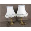 Image 1 : Pair of Vintage French Bronze Electic Lamps with Shades