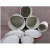 Image 2 : 4 Piece  Red & Cream Canister Set