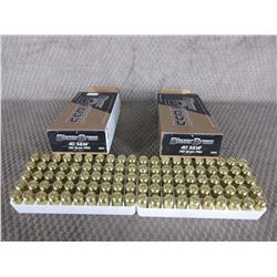 40 S&W 2 Boxes of 50, Blazer Brass 180 Gr FMJ