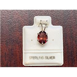 Sterling Silver Garnet (1.27ct) Pendant