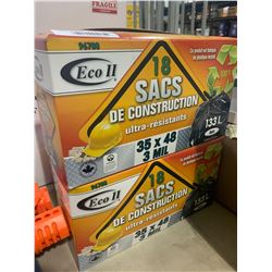 Eco II 18 Heavy Duty Construction Bags (133L) Lot of 2