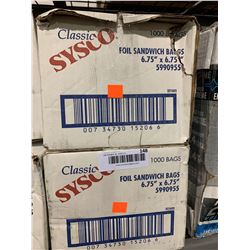 Case of Classic SyscoFoil Sandwich Bags (6.75" x 6.75") Lot of 2