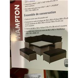 Hampton 3-Piece Bench and Table Conversation Set