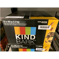 Case of Kind Bark Dark Chocolate Almond and Salted Caramel Snack (12 x 102g)