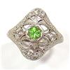 Image 1 : Art Deco Peridot and diamond filigree ring #1393372