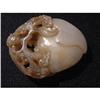 Image 1 : 18th. century white jade carving in shape of a #1411415