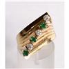 Image 1 : Estate Retro Art Deco Emerald Diamond Fan Ring #1411581