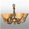 Image 1 : Casted bronze chandelier with five  alabaster #1411598