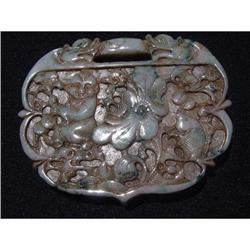 Antique jadeite pendant with intricate high #1422003