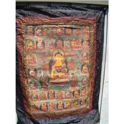 Antique Tibetan tangka with 7 rows of seated #1422007