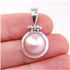 Image 1 : STERLING SILVER Estate PINK MABE PEARL Pendant #1439018