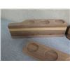 Image 2 : Qty 11 Wooden Boards for 3 Condiment Dishes 15"L x 1"H